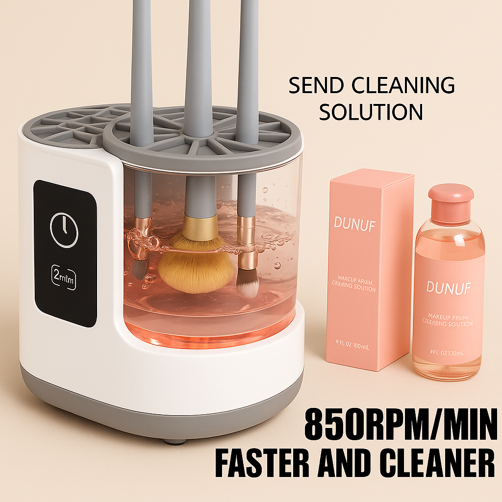 2-in-1 Electric Makeup Brush Cleaner – Automatic USB Dryer, Holder & Cleaning Tool